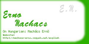 erno machacs business card